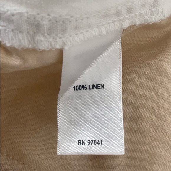 J.Jill LOVE LINEN Pants White Elastic Waist Pockets Straight Leg in White Size S - Picture 7 of 8